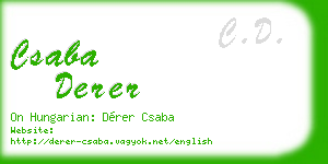 csaba derer business card